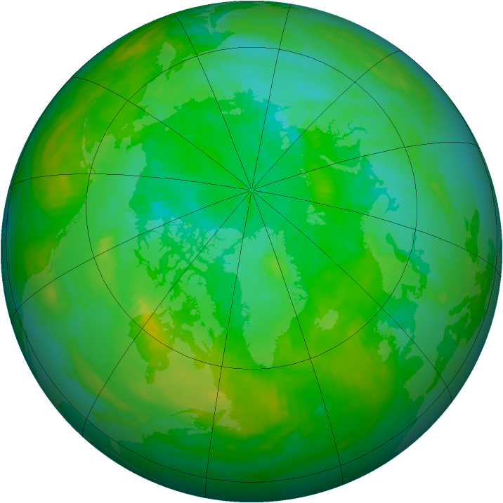 Arctic ozone map for 23 July 1992